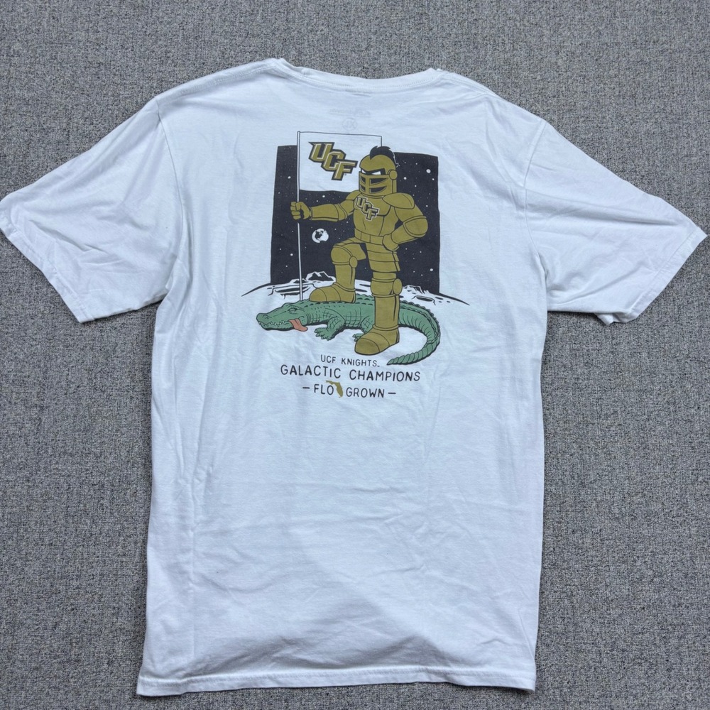 UCF Knights‎ FloGrown T-Shirt Mens XL White Galactic Champions Graphic Tee Space